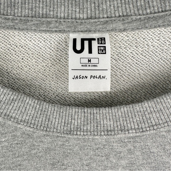 UT Uniqlo x Jason Polan Limited Edition New York Drawing Gray Sweatshirt sz M - Picture 7 of 9